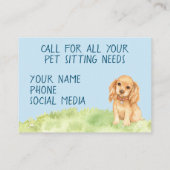 Pet Sitting Visitekaartje (Achterkant)