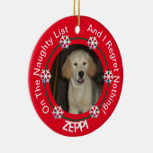 Pet Sneeuwvlok Ondeugend Lijst Kerstmis Keramisch Ornament (Rechts)