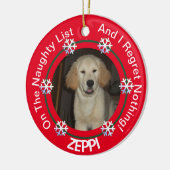 Pet Sneeuwvlok Ondeugend Lijst Kerstmis Keramisch Ornament (Links)