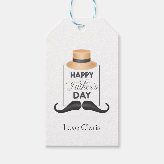 Pet snor Vaderdag Gift Label Cadeaulabel (Voorkant)