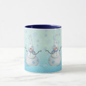 Pet SNOWMAN, SCARF & SNEEUW door SHARON SHARPE Mok (Midden)