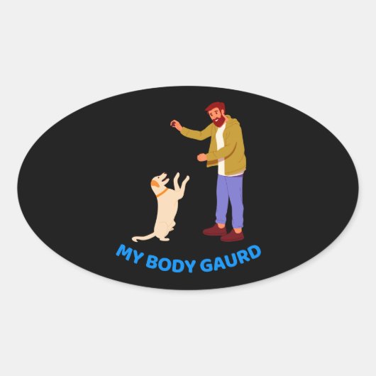 " Pet Speelse Bond " Ovale Sticker (Voorkant)