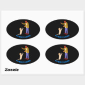 " Pet Speelse Bond " Ovale Sticker (Vel)