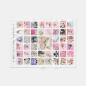 Pet Star | Aangepaste 45 Foto Collage en naam Fleece Deken (Voorkant (Horizontaal))