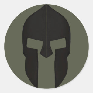 Pet sticker, Spartan Helmet - Stijl 1 Ronde Sticker