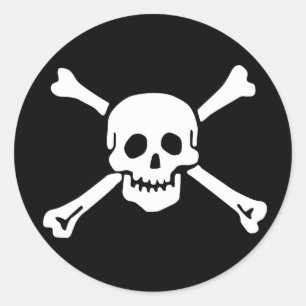 Pet Sticker van het werkingsgebied, Jolly Roger - 