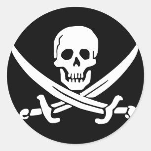 Pet Sticker van het werkingsgebied, Jolly Roger - 
