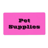 Pet Supplies in roze bewegende etiketten
