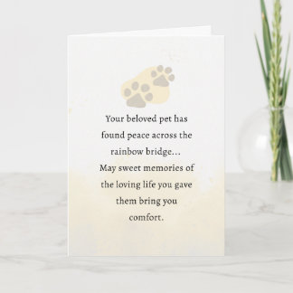 Pet Sympathy Card Waterverf Series Kaart