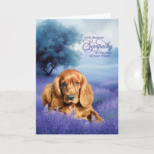 Pet Sympathy Cocker Spaniel Dog Lavender Kaart (Voorkant)