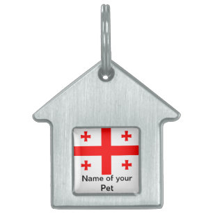 Pet Tag met de vlag van Georgië Huisdieren Naamplaatje