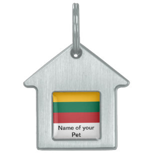 Pet Tag met de vlag van Litouwen Huisdieren Naamplaatje