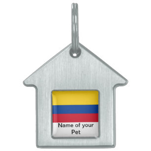 Pet Tag met vlag van Colombia Huisdieren Naamplaatje