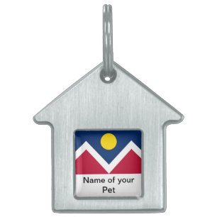 Pet Tag met vlag van Denver City, Colorado Staat Huisdieren Naamplaatje