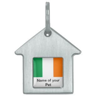 Pet Tag met vlag van Ierland Huisdieren Naamplaatje