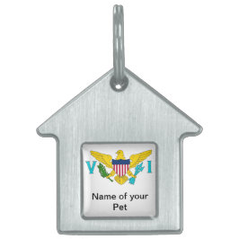 Pet Tag met vlag van Maagdeneilanden Huisdieren Naamplaatje