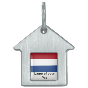 Pet Tag met vlag van Nederland Huisdieren Naamplaatje