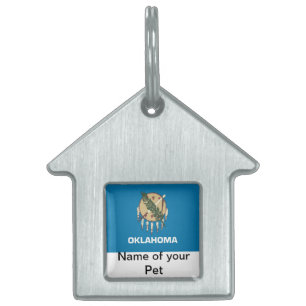 Pet Tag met vlag van Oklahoma State Huisdieren Naamplaatje