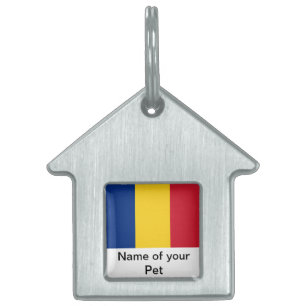 Pet Tag met vlag van Roemenië Huisdieren Naamplaatje