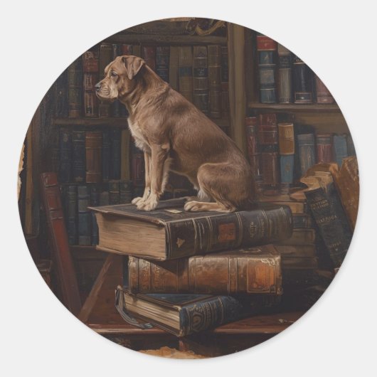 Pet Talk Postcard  Ronde Sticker (Voorkant)