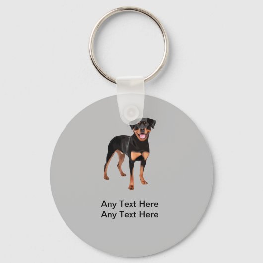 Pet Theme Rottweiler Dog Sleutelhanger (Voorkant)