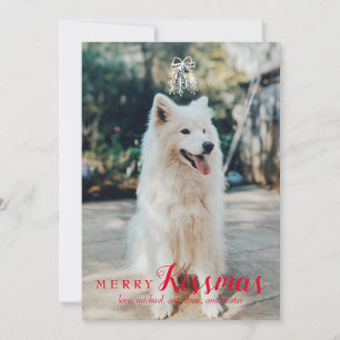Pet ThMED Merry Kissmas Holiday Card in Red Feestdagenkaart