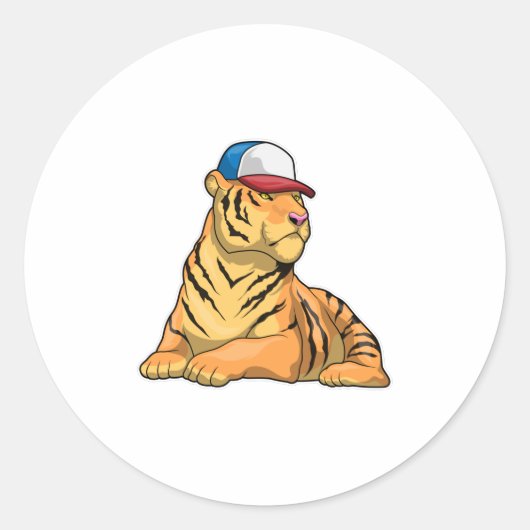 Pet Tiger Ronde Sticker (Voorkant)