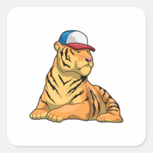 Pet Tiger Vierkante Sticker