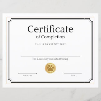 Pet Training Certificaat van Voltooiing - Modern