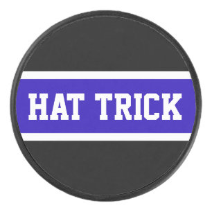 PET TRICK Bright Royal Blue White Black Stripes Hockey Puck