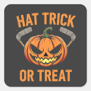 Pet Trick or treat Spooky Halloween ijshockey Vierkante Sticker