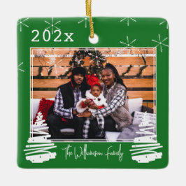 Pet two side Holiday kerstboomfamilie Foto Keramisch Ornament