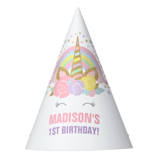 Pet Unicorn Birthday Party Feesthoedjes (Voorkant)