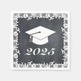 Pet van Blackboard & White Afstuderen Pet Servet