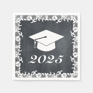 Pet van Blackboard & White Afstuderen Pet Servet