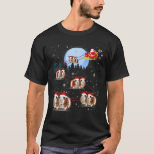 Pet van cavia Reindeer Sleigh Santa onder Christm T-shirt