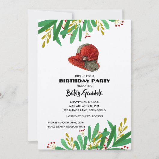 Pet van de dame Birthday Party (Voorkant)