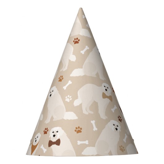 Pet van de Grote Pyreneeën en Botten Feesthoedjes (Voorkant)