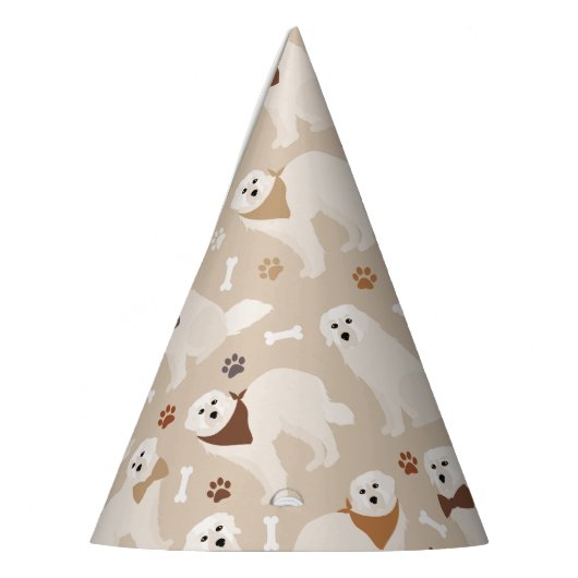 Pet van de Grote Pyreneeën en Botten Feesthoedjes (Links)