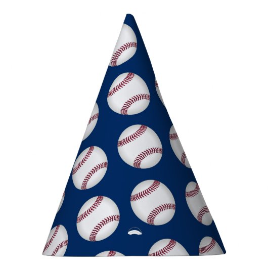 Pet van de partij met honkballen op blauw feesthoedjes (Rechts)