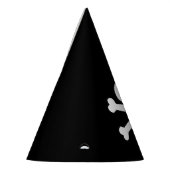 Pet van de partij met witte schedel en kruisende b feesthoedjes (Links)