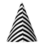 Pet van de partij met zwarte en witte strepen feesthoedjes (Achterkant)