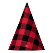 Pet van de rode en zwarte buffelpartij feesthoedjes (Links)