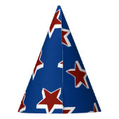 Pet van de rode, witte en blauwe partij feesthoedjes (Achterkant)