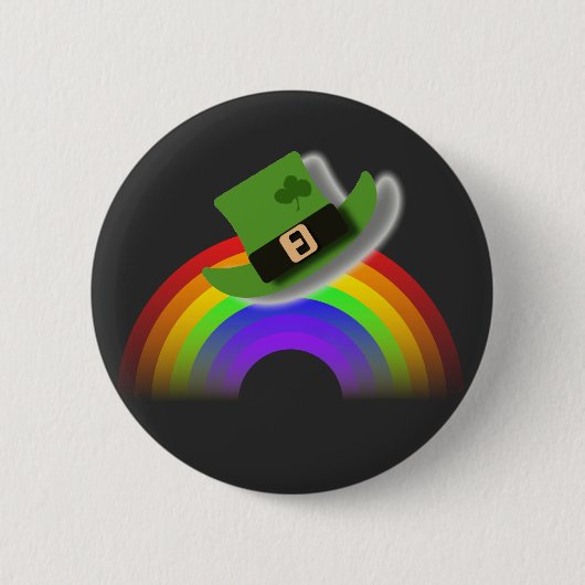 Pet van de St. Patricks Day en regenboog Ronde Button 5,7 Cm (Voorkant)