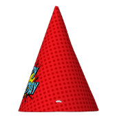 Pet van de Superheld Party - Red Dot Happy Birthda Feesthoedjes (Rechts)