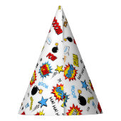 Pet van de Superheld Party - Word Art Feesthoedjes (Achterkant)