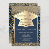 Pet van goudAfstudeerder, Diamonds Blue Leopard-Af Kaart (Voorkant / Achterkant)