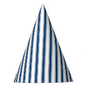 Pet van Navy Blue en White Stripe Ticking Party Feesthoedjes (Voorkant)