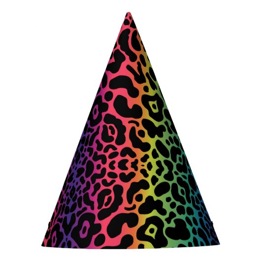 Pet van Rainbow Leopard Party Feesthoedjes (Voorkant)